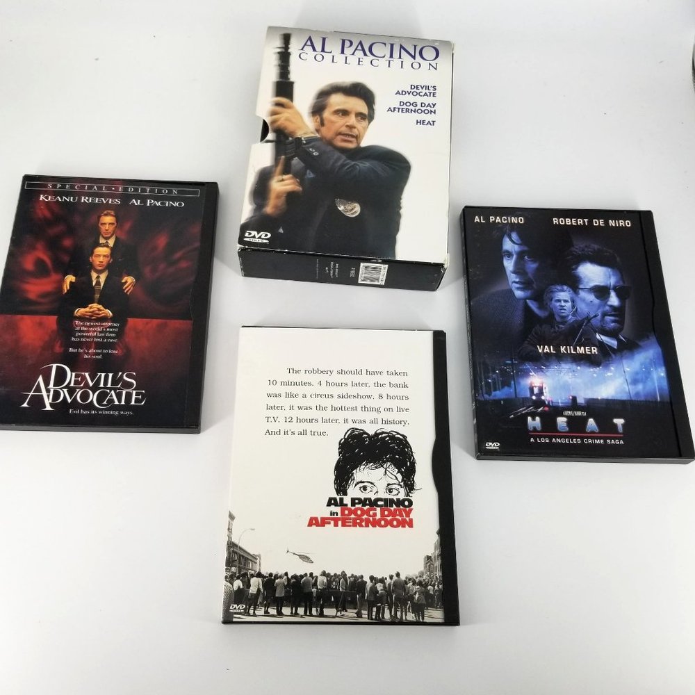 Al Pacino Movie 3 DVD Box Set Collection Devils Advocate Dog Day Afternoon Heat